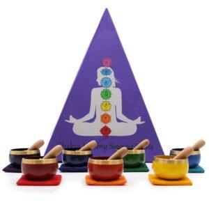 Set 7 Cuencos Tibetanos Chakras - Caja Pirámide y Mazos - Imagen 4