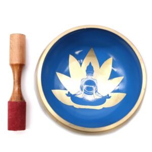 Juego de Cuenco Tibetano Lrg - Movimiento de Yoga - Blanco/Azul 14cm - Imagen 2