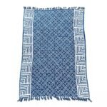 Manta de Algodón Índigo "Kasba Tiles" - Hecha a Mano (170x120 cm)