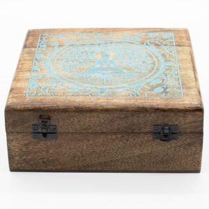 Caja Grande de Madera de Mango - Buda Árbol Bodhi Turquesa - Imagen 2