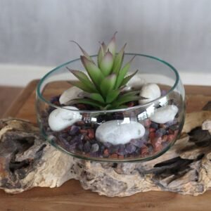 Vidrio Soplado sobre Madera de Gamal - Soporte Doble 70cm - Imagen 4