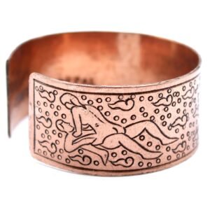 Pulsera Tibetana de Cobre Macizo - Diseño Kamasutra - Imagen 3