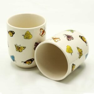 Tazas de Té de Cerámica con Mariposas - Diseño Multicolor - Imagen 2