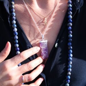 Colgante Plano de Amatista Natural - Piedra Semipreciosa - Imagen 2