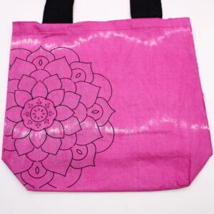 Bolsa Tote Algodón Tie Dye 38x42cm - Mandala Magenta - Imagen 2