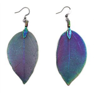 Pendientes Hoja de Valor Multicolor en Plata - Imagen 2
