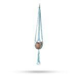 Colgador de Macramé Clásico Azul Pólvora - Maceta Mediana