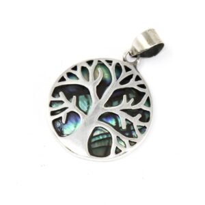 Colgante Árbol de la Vida en Plata y Abulón (22 mm)