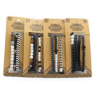 Set de Pulseras para Hombre Urbanas – Estilo Negro y Elegante - Imagen 5