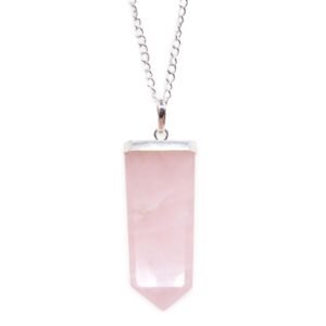 Colgante Plano de Cuarzo Rosa - Piedra Natural Minimalista - Imagen 6