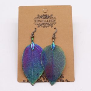 Pendientes Hoja de Valor Multicolor en Plata - Imagen 3