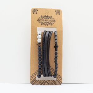 Set de Pulseras para Hombre Urbanas – Estilo Negro y Elegante - Imagen 3