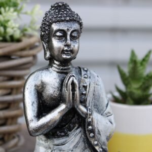 Buda en Meditación Verde Azulado y Dorado (15 cm) - Imagen 7