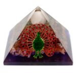 Pirámide de Orgonita Pavo Real - Piedras y Cobre (7 cm)