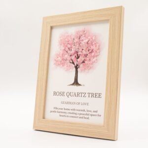 Cuadro Árbol de la Vida con Cuarzo Rosa Natural - Guardián del Amor (20x15 cm) - Imagen 4