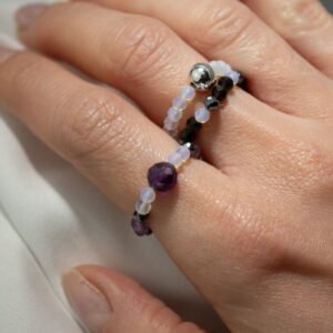 Conjunto de Anillos con Gema del Espíritu de Ninfa – Inspirado en la Luna Llena - Imagen 9