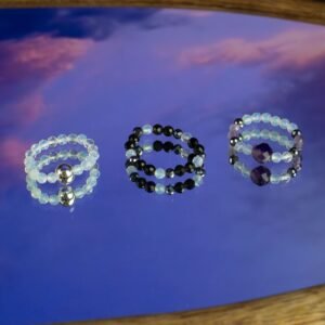 Conjunto de Anillos con Gema del Espíritu de Ninfa – Inspirado en la Luna Llena - Imagen 3