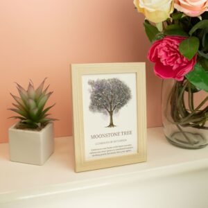 Cuadro Árbol de la Vida con Piedra Lunar Natural - Guardián de la Intuición (20x15 cm) - Imagen 4