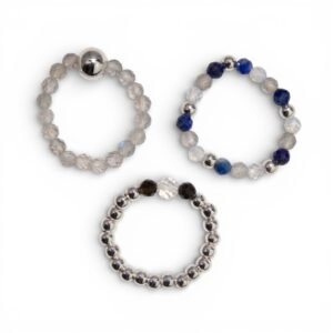 Conjunto de Anillos con Gema de Espíritu Ninfa – Inspirado en las Auroras Boreales - Imagen 3