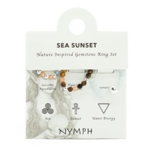 Conjunto de Anillos con Gemas de Ninfa Espiritual – Inspirado en la Puesta de Sol Marina - Imagen 2