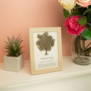 Cuadro Árbol de la Vida con Pirita Natural - Guardián de la Abundancia (20x15 cm) - Imagen 2