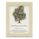 Cuadro Árbol de la Vida con Turmalina Natural - Amuleto de Protección y Suerte (20x15 cm)