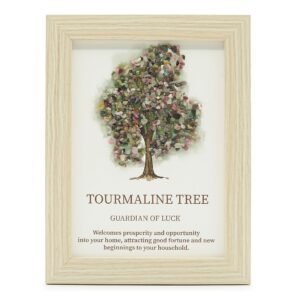 Cuadro Árbol de la Vida con Turmalina Natural - Amuleto de Protección y Suerte (20x15 cm) - Imagen 1