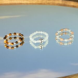 Conjunto de Anillos con Gemas de Ninfa Espiritual – Inspirado en la Puesta de Sol Marina - Imagen 6