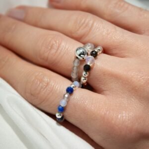 Conjunto de Anillos con Gema de Espíritu Ninfa – Inspirado en las Auroras Boreales - Imagen 5