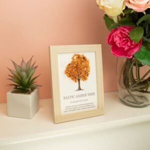 Cuadro Árbol de la Vida con Ámbar Báltico Natural - Guardián de la Luz (20x15 cm) - Imagen 2