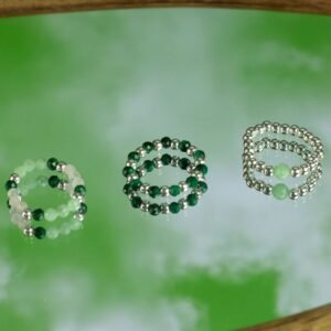 Conjunto de Anillos con Gema de Espíritu Ninfa – Inspirado en el Espíritu del Bosque - Imagen 8