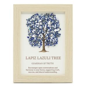 Cuadro Árbol de la Vida con Gemas de Lapislázuli Natural - Decoración Zen (20x15 cm) - Imagen 1