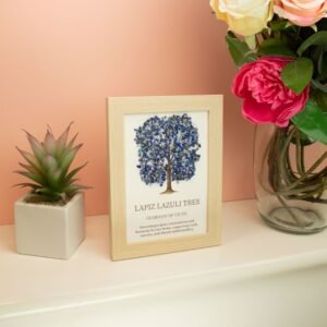 Cuadro Árbol de la Vida con Gemas de Lapislázuli Natural - Decoración Zen (20x15 cm) - Imagen 2
