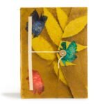 Cuaderno Artesanal Lokta Bold Floral Oliva – Grande con Marcapáginas y 45 Hojas