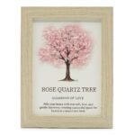 Cuadro Árbol de la Vida con Cuarzo Rosa Natural - Guardián del Amor (20x15 cm)