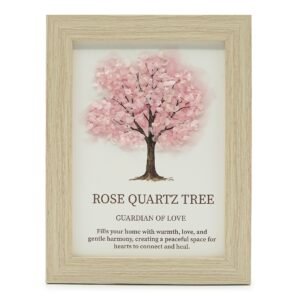 Cuadro Árbol de la Vida con Cuarzo Rosa Natural - Guardián del Amor (20x15 cm) - Imagen 1