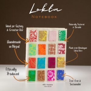 Cuaderno Artesanal Lokta Mini Tiles Natural – Mediano con 45 Hojas - Imagen 1