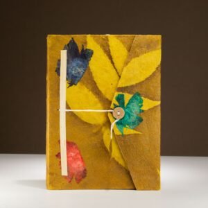 Cuaderno Artesanal Lokta Bold Floral Oliva – Grande con Marcapáginas y 45 Hojas - Imagen 4