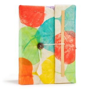 Cuaderno Artesanal Lokta Colorful Leafs – Grande (21x15 cm) con 45 Hojas - Imagen 4
