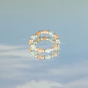 Conjunto de Anillos con Gemas de Ninfa Espiritual – Inspirado en la Puesta de Sol Marina - Imagen 9