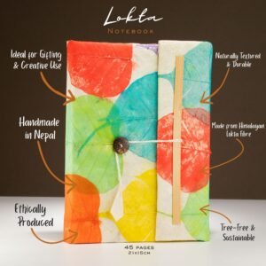 Cuaderno Artesanal Lokta Colorful Leafs – Grande (21x15 cm) con 45 Hojas - Imagen 5