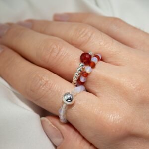 Conjunto de Anillos con Gema de Ninfa – Inspirado en la Luna de Sangre - Imagen 2