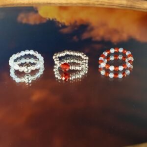 Conjunto de Anillos con Gema de Ninfa – Inspirado en la Luna de Sangre - Imagen 5