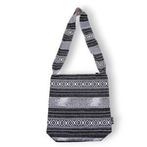 Bolso Tote "Nómada Caravana Urbana" – Bolsa de Hombro Jacquard Monocromo (40x35 cm) - Imagen 1