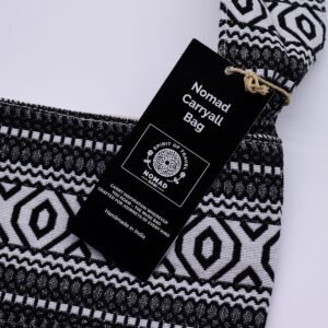 Bolso Tote "Nómada Caravana Urbana" – Bolsa de Hombro Jacquard Monocromo (40x35 cm) - Imagen 2