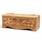 Baúl de Tarot en Madera de Mango - Organizador Celestial con Doble Tapa y Compartimentos